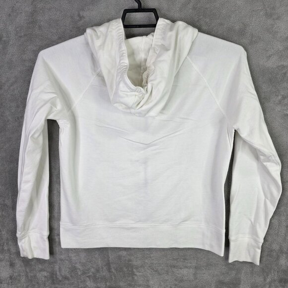 Womens Gap White Full Zip Hoodie Jacket Drawstring Cotton Polyester Blend Size L - Picture 4 of 7